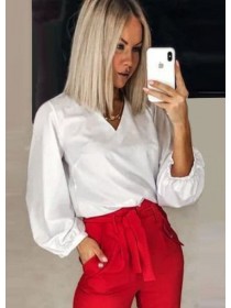 Блуза з бантом довгий рукав