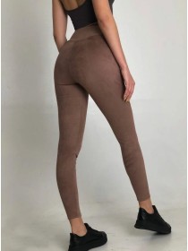 Замшеві лосины леггинсы з широким поясом