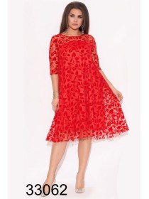 Вечірня сукня з сіткою для повних