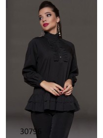 Блуза біла з чорним довгий рукав