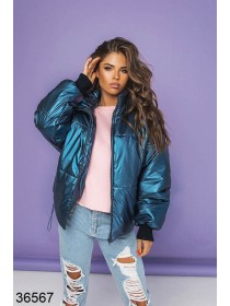Блискуча куртка з ефектом металік