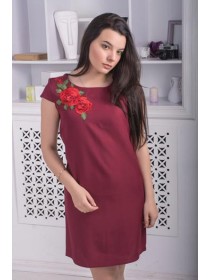 Жіноча пряма сукня з вишивкою