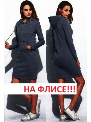 Тепла сукня - худи з капюшоном