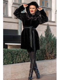 Шуба з штучного хутра Мутон