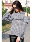  Блузка в клітку з довгим рукавом "ДІАМАНТ"