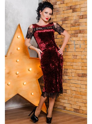Велюровое коктейльне плаття "Стелла