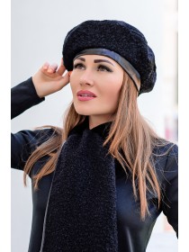 Берет с кожаным кантом  Букле