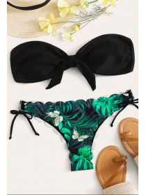Жіночий купальник бондо з принтом листя