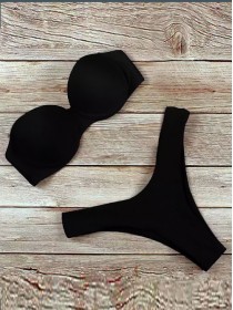 Чорний жіночий купальник з бразилиана Анжеліка