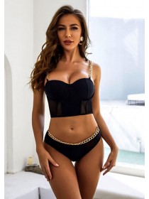 Чорний купальник з чашкою анжелика ланцюга