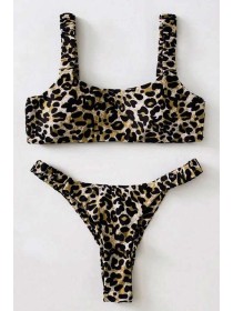Роздільний купальник бандо з леопардовим принтом збірка