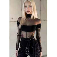 Сексуальный женский боди со вставками сетки бикини S, M