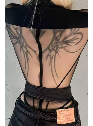 Сексуальный женский боди со вставками сетки бикини S, M