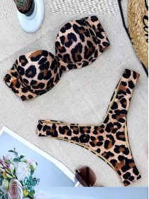 Купальник бондо з леопардовим принтом Анжеліка